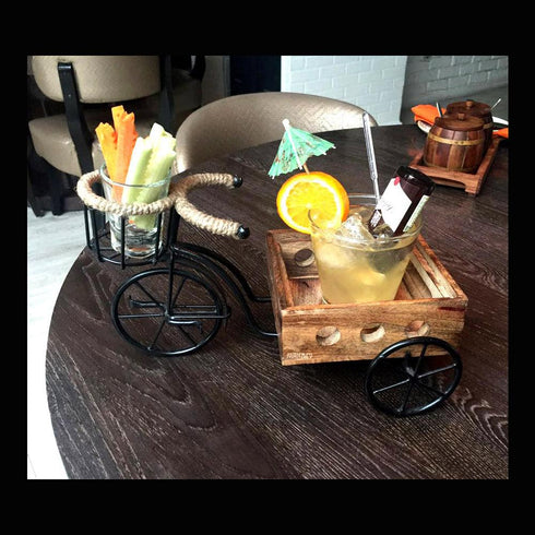 WI/Wood Rickshaw Bowl/Burner Set